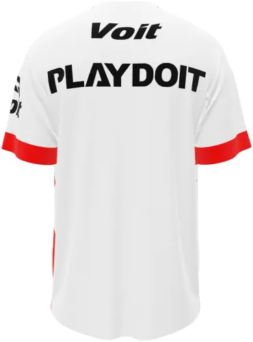 Camisa de treino do Club Necaxa 2026 - 2027 branca com estilhaços vermelhos, frente e costas