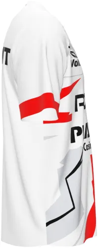 Camisa de treino do Club Necaxa 2026 - 2027 branca com estilhaços vermelhos, frente e costas