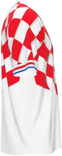 Camisa retrô da Croácia 1998 com xadrez vermelho e branco ondulado, frente e costas