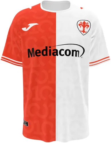 Camisa de centenário da Fiorentina 2026 - 2027 metade laranja com 1926 repetido, frente e costas