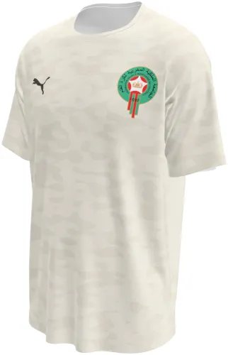 Camisa de goleiro de Marrocos 2026 branco-creme com camuflado discreto, frente e costas