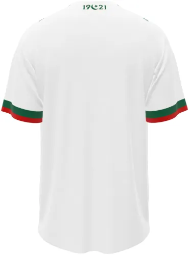 Camisa visitante do MC Alger 2026 - 2027 branca com arcadas mouriscas na barra, frente e costas