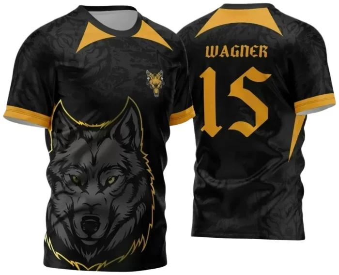 Template para Camisa Interclasse Preta Lobo