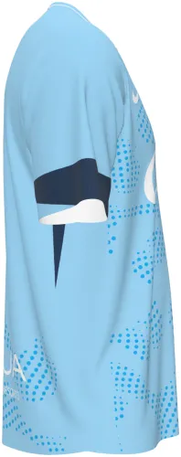 Camisa terceiro uniforme do RCD Mallorca 2026 - 2027 azul-claro com ondas de pontos, frente e costas