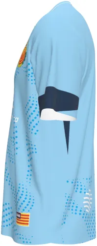 Camisa terceiro uniforme do RCD Mallorca 2026 - 2027 azul-claro com ondas de pontos, frente e costas