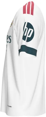 Camisa titular do Real Madrid 2026 - 2027 branca com escudo dourado, frente e costas