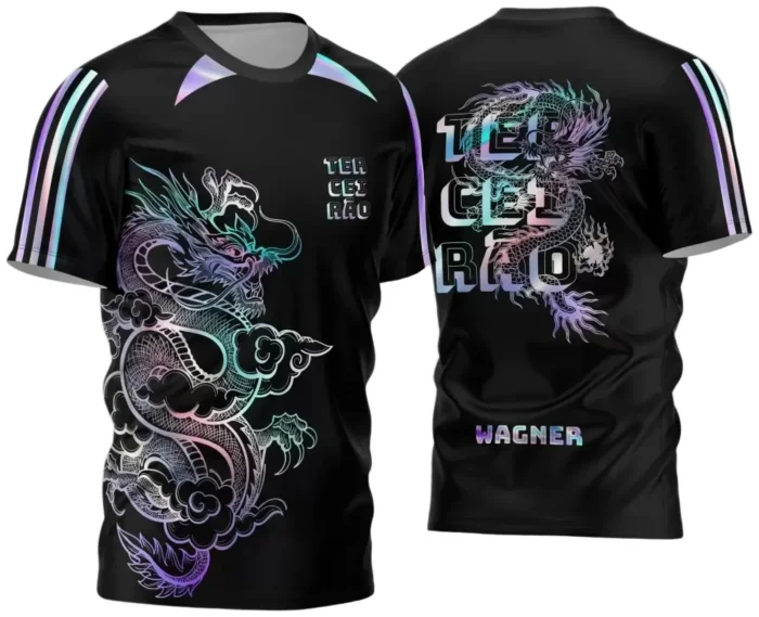 Template Camisa Terceirão Dragão Holográfico