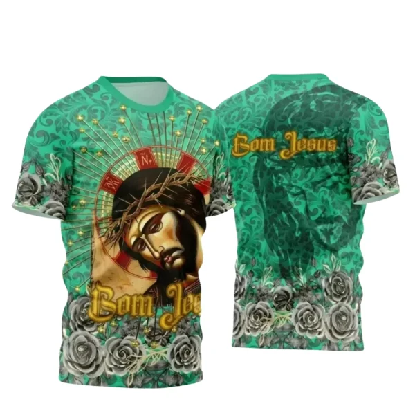  Camisa com Estampa de Jesus Cristo – Arte Religiosa