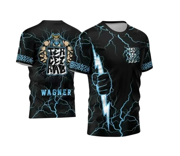 Template Camisa Preta Terceirão 2024 Zeus Raios Azuis