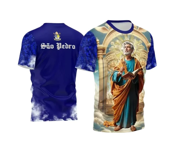 Arte Estampa Camisa Azul 2024 - Religião - São Pedro 2024
