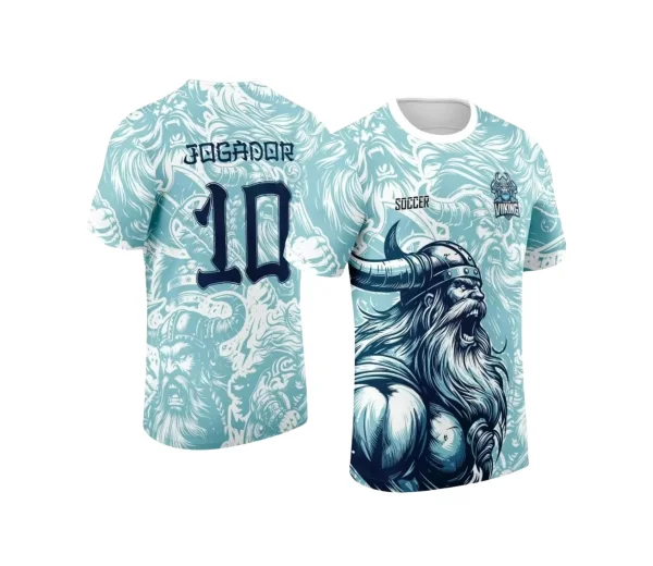 Arte Estampa Camisa Azul - Interclasse 2024 - Jogos Internos 2024 - Time Amador - Vikings