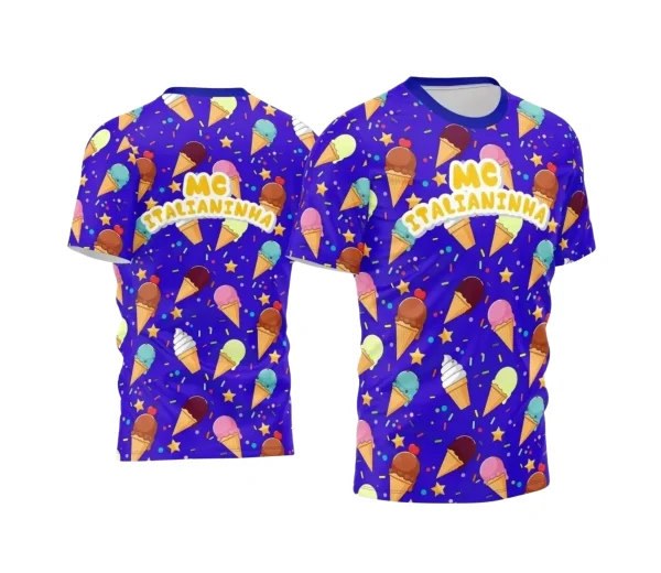 Arte Estampa - Camisa Azul - Profissão - Sorveteria