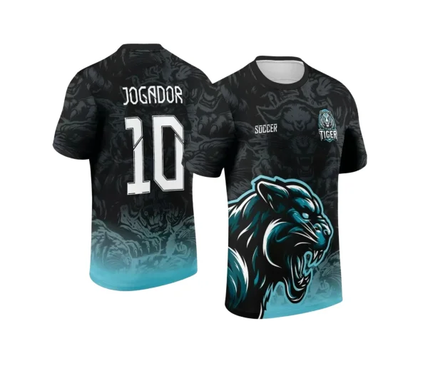 Arte Estampa Camisa Preta e Azul - Interclasse 2024 - Jogos Internos 2024 - Time Amador - Pantera