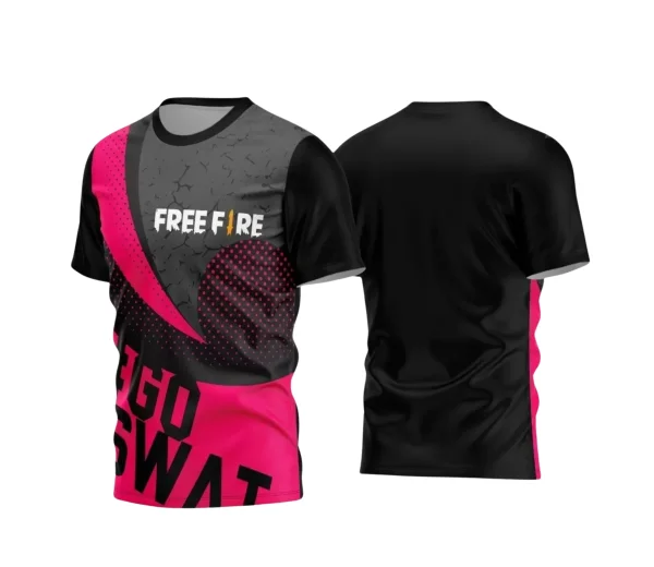 Arte Estampa - Camisa Preta e Rosa - Game 2024 - 2025