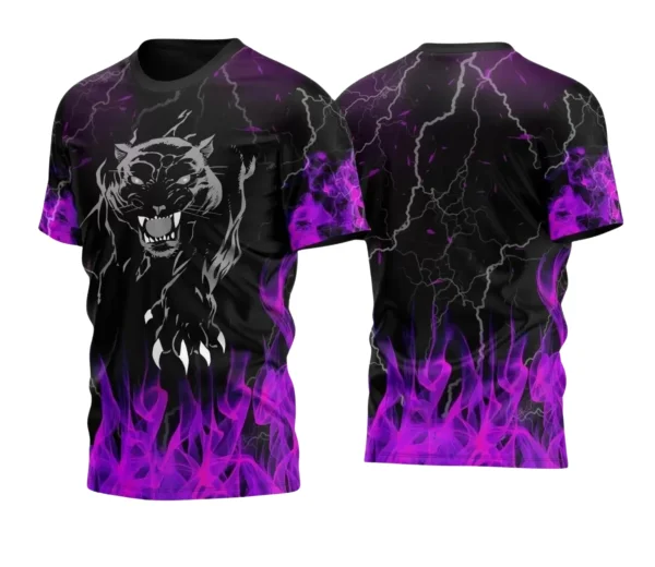 Arte Estampa Camisa Preta e Roxa Vetor - Interclasse 2024 - Jogos Internos 2024 - Pantera