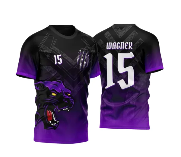 Arte Estampa Camisa Preta e Roxa Vetor - Interclasse 2024 - Jogos Internos 2024 - Pantera