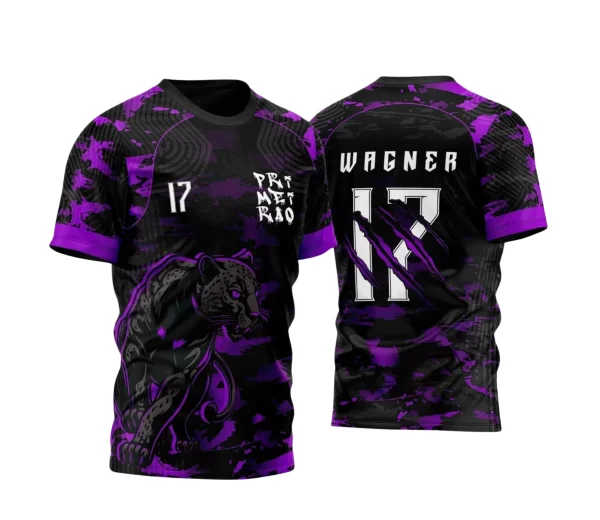 Arte Estampa Camisa Preta e Roxa Vetor - Interclasse 2024 - Jogos Internos 2024 - Pantera