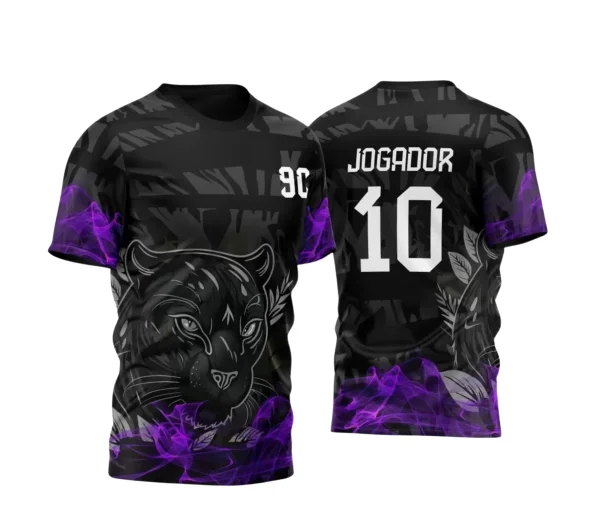 Arte Estampa Camisa Preta e Roxa Vetor - Interclasse 2024 - Jogos Internos 2024 - Pantera