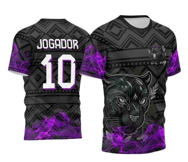 Arte Estampa Camisa Preta e Roxa Vetor - Interclasse 2024 - Jogos Internos 2024 - Pantera