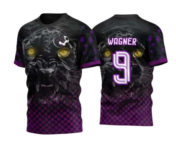 Arte Estampa Camisa Preta e Roxa Vetor - Interclasse 2024 - Jogos Internos 2024 - Pantera