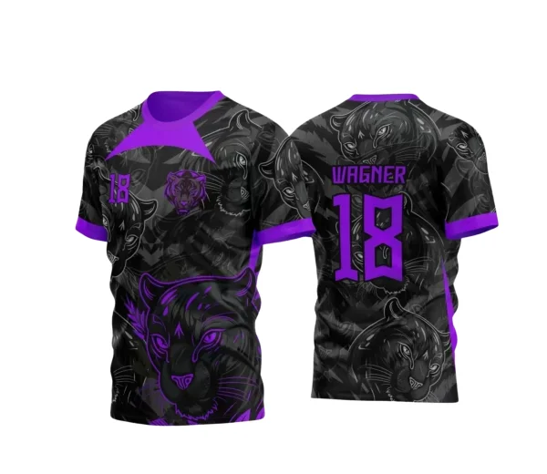 Arte Estampa Camisa Preta e Roxa Vetor - Interclasse 2024 - Jogos Internos 2024 - Pantera