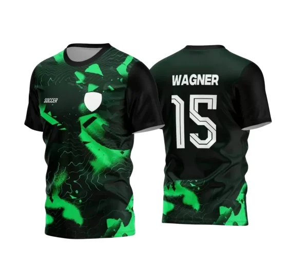 Arte Estampa - Camisa Preta e Verde- Interclasse 2024 - Jogos Internos 2024 - Time Amador - Jersey