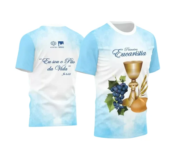 Arte Estampa Camisa Religião - Eucaristia Primeira Comunhão