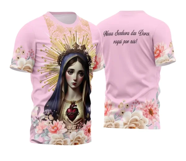 Camisa Religiosa Nossa Senhora das Dores | Doces Desenhos