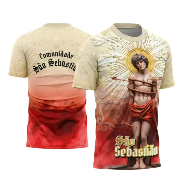 Arte Estampa - Camisa Religiosa - São Sebastião - Religião - 2025 - Festejo e Devoção