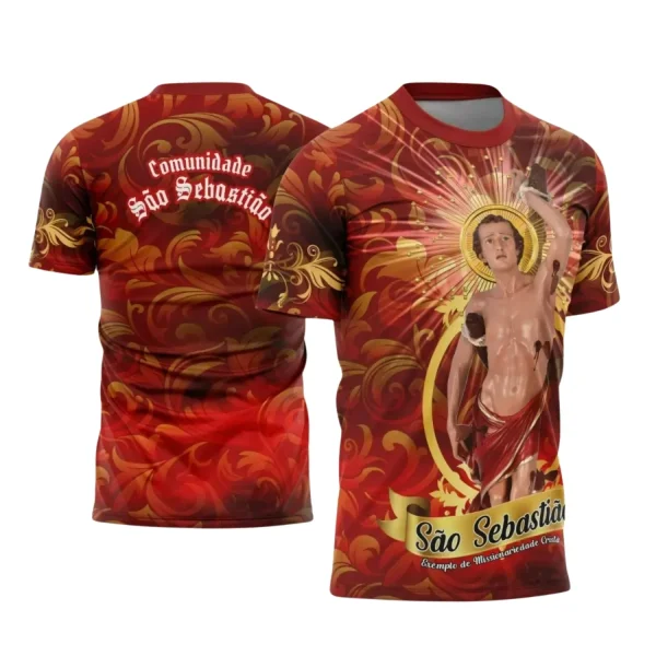 Arte Estampa - Camisa Religiosa - São Sebastião - Religião - 2025 - Festejo e Devoção