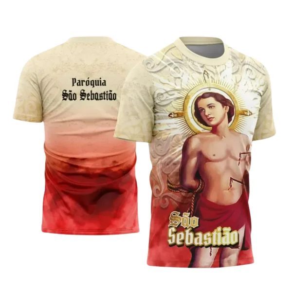Arte Estampa - Camisa Religiosa - São Sebastião - Religião - 2025 - Festejo e Devoção