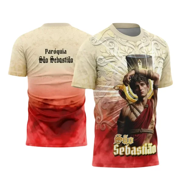 Arte Estampa - Camisa Religiosa - São Sebastião - Religião - 2025 - Festejo e Devoção