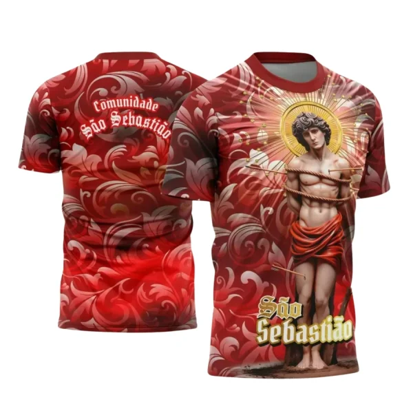 Arte Estampa - Camisa Religiosa - São Sebastião - Religião - 2025 - Festejo e Devoção