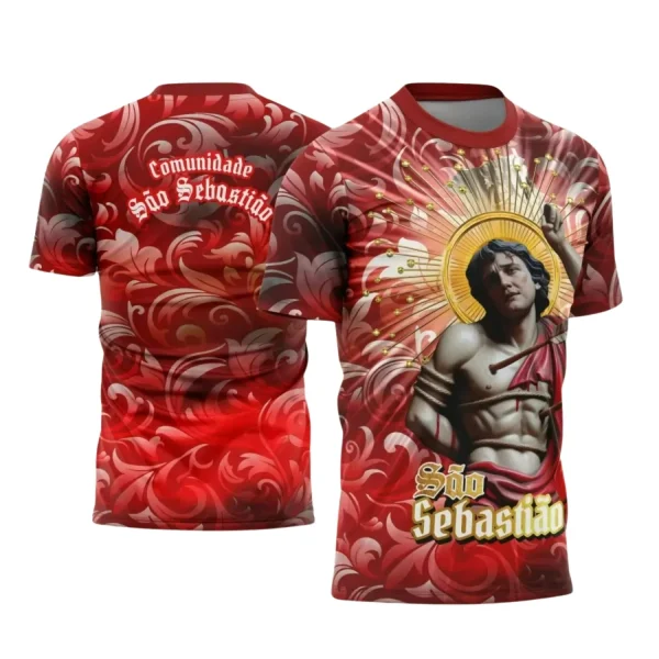 Arte Estampa - Camisa Religiosa - São Sebastião - Religião - 2025 - Festejo e Devoção