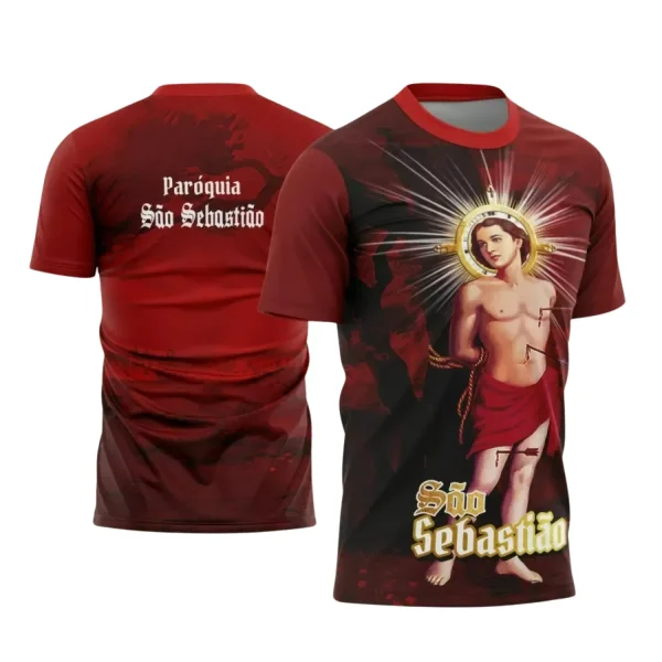 Arte Estampa - Camisa Religiosa - São Sebastião - Religião - 2025 - Festejo e Devoção