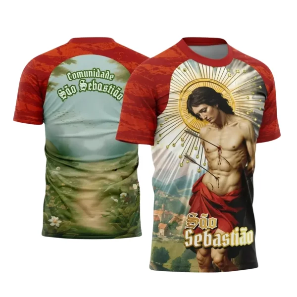 Arte Estampa - Camisa Religiosa - São Sebastião - Religião - 2025 - Festejo e Devoção
