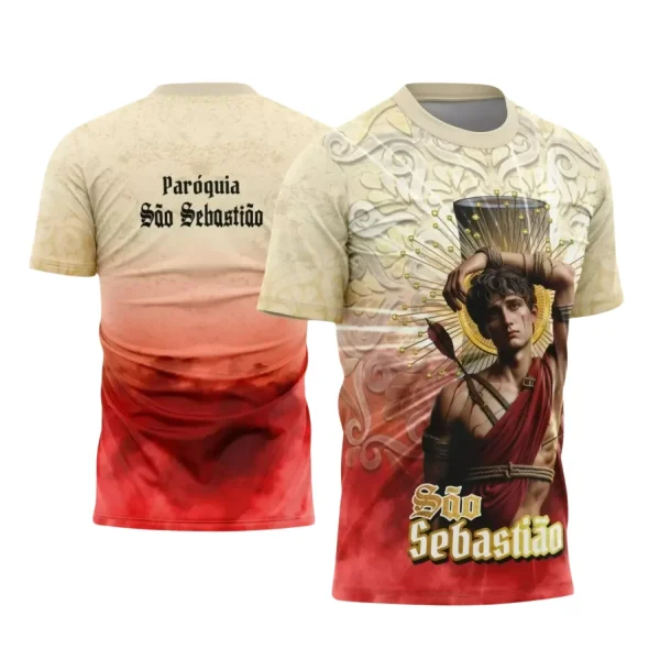 Arte Estampa - Camisa Religiosa - São Sebastião - Religião - 2025 - Festejo e Devoção