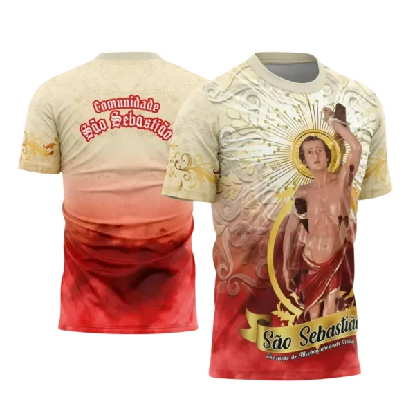 Arte Estampa - Camisa Religiosa - São Sebastião - Religião - 2025 - Festejo e Devoção