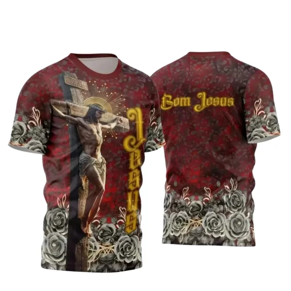 Arte Estampa - Camisa Vermelha - Religião 2024 - Jesus Cristo