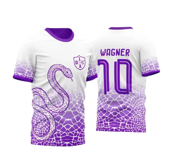 Arte Estampa Camiseta Escolar - Branca e Roxa - Interclasse 2024 – 2025 - Tema Cobra