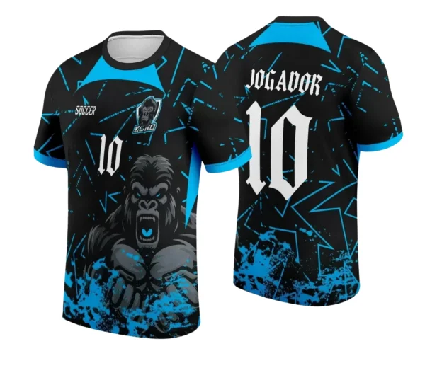 Camiseta Escolar – Preta Azul Interclasse Gorila