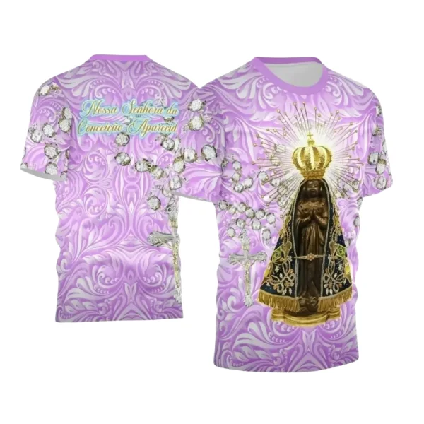 Arte Estampa Camiseta - Religião - Festejo - Devoção - Nossa Senhora Aparecida - 2024 - 2025
