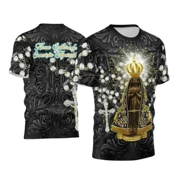 Arte Estampa Camiseta - Religião - Festejo - Devoção - Nossa Senhora Aparecida - 2024 - 2025