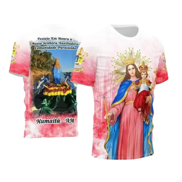Arte Estampa Camiseta - Religião - Festejo - Devoção - Nossa Senhora Auxiliadora - 2024 - 2025