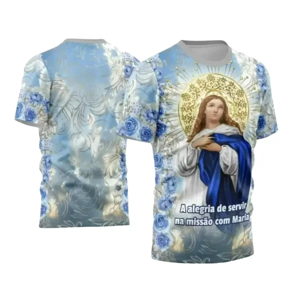 Arte Estampa Camiseta - Religião - Festejo - Devoção - Nossa Senhora Imaculada Conceição - 2024 - 2025