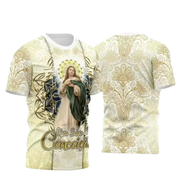 Arte Estampa Camiseta - Religião - Festejo - Devoção - Nossa Senhora Imaculada Conceição - 2024 - 2025