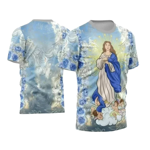 Arte Estampa Camiseta - Religião - Festejo - Devoção - Nossa Senhora Imaculada Conceição - 2024 - 2025