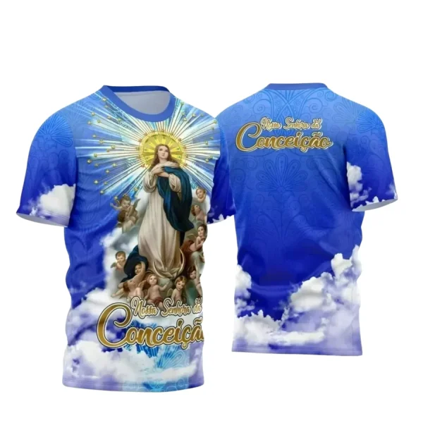 Arte Estampa Camiseta - Religião - Festejo - Devoção - Nossa Senhora Imaculada Conceição - 2024 - 2025