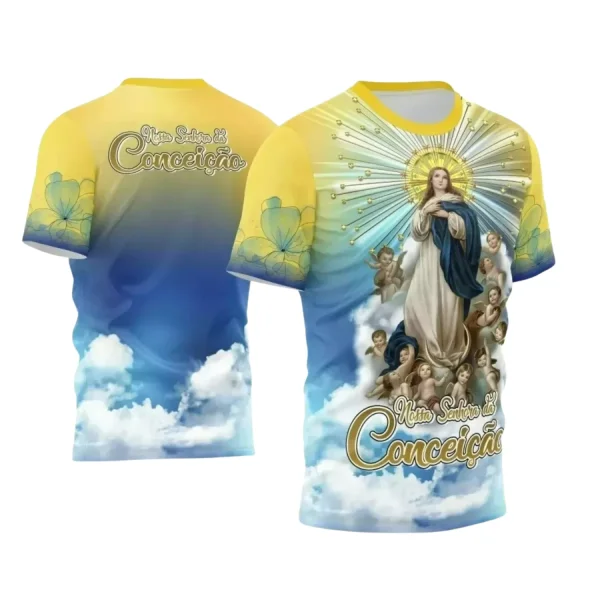 Arte Estampa Camiseta - Religião - Festejo - Devoção - Nossa Senhora Imaculada Conceição - 2024 - 2025