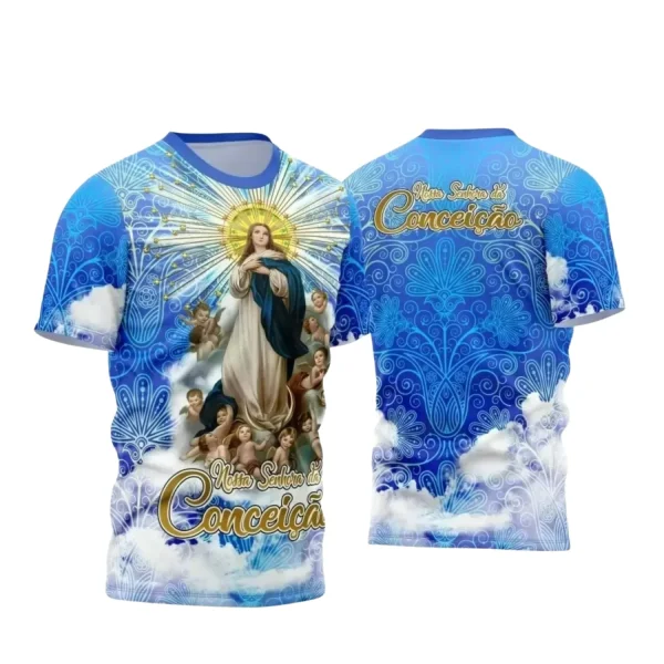 Arte Estampa Camiseta - Religião - Festejo - Devoção - Nossa Senhora Imaculada Conceição - 2024 - 2025